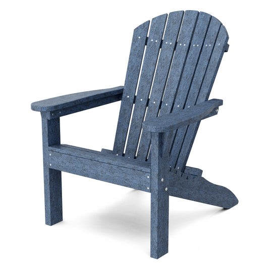 Wildridge Heritage Sunset Patriot Blue HDPE Frame Stationary Adirondack Chair with Slat Seat