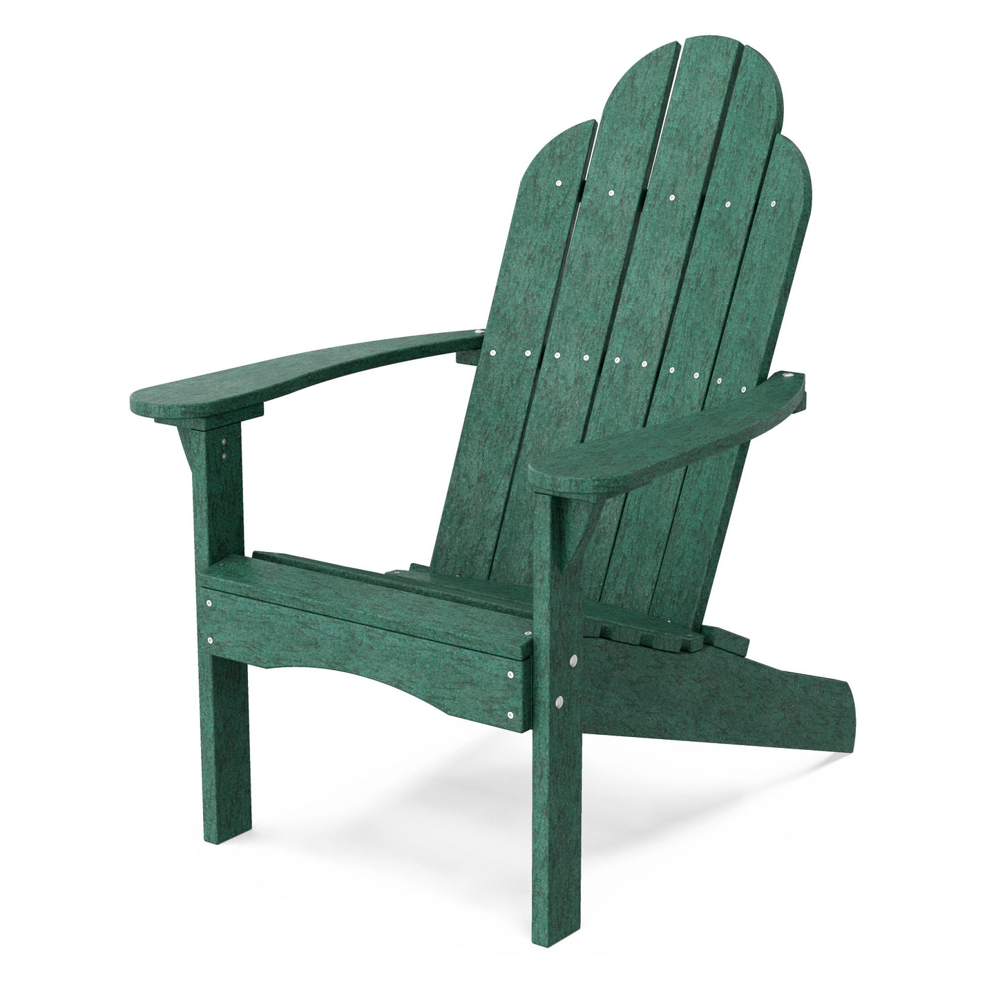 Wildridge Classic Turf Green HDPE Frame Stationary Adirondack Chair with Slat Seat