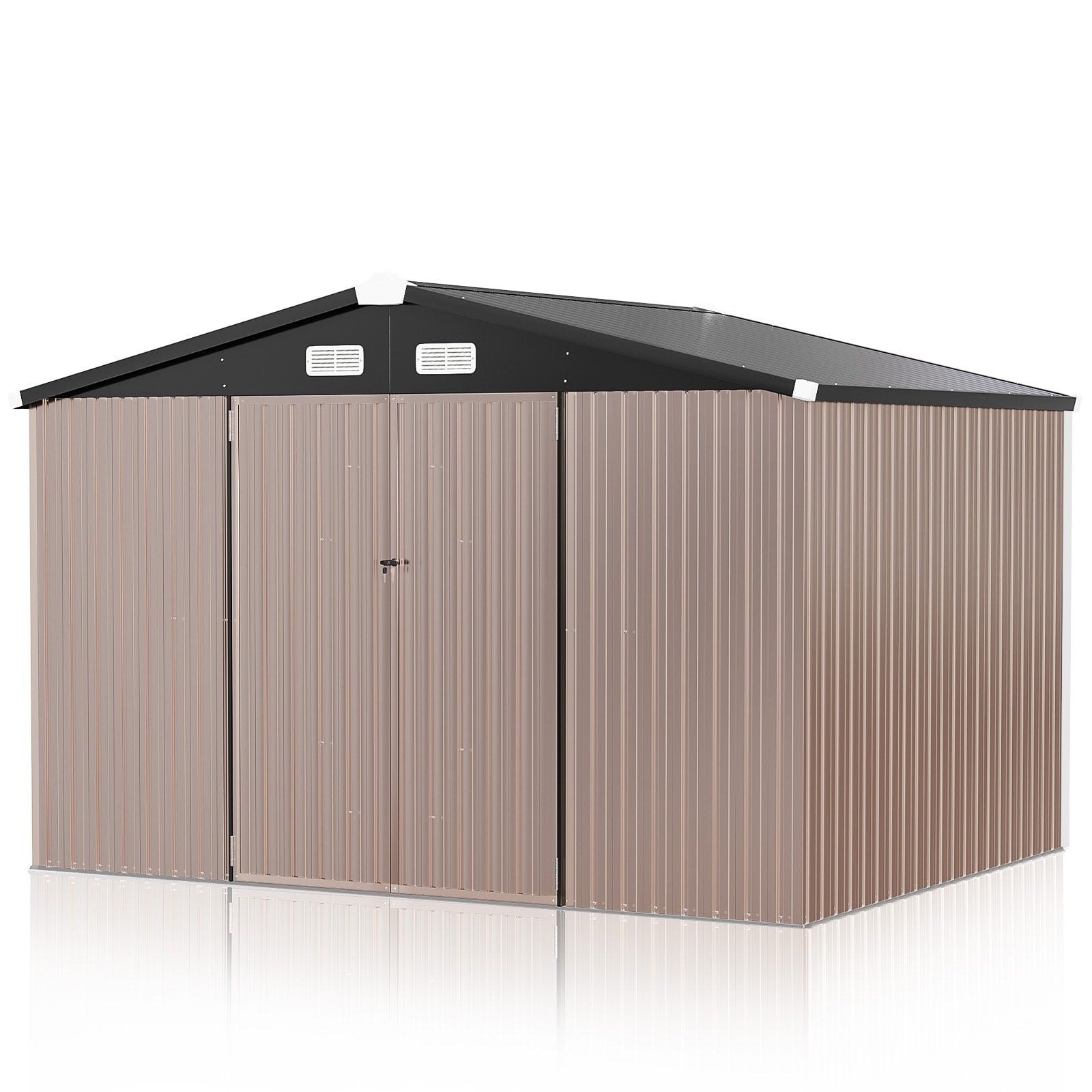 AOXUN 10-ft x 8-ft Economy Series Galvanized steel Storage Shed