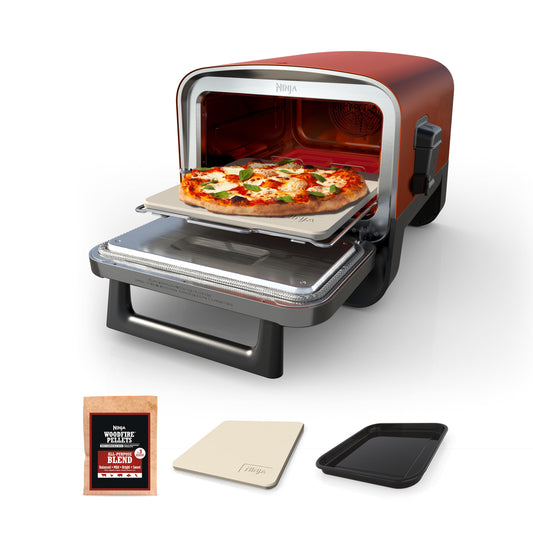 Open Box Ninja Woodfire™ Pizza Oven, 8-in-1 outdoor oven, 5 Pizza Settings, Ninja Woodfire™ Technology, up to 700°F heat, BBQ smoker, electric