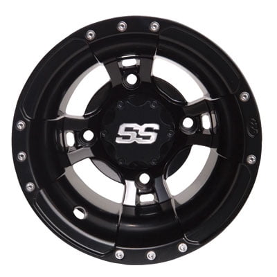 4/115 ITP SS112 Alloy Sport Wheels 10X8 3.0 + 5.0 Black for Yamaha YFZ450X 2010-2011