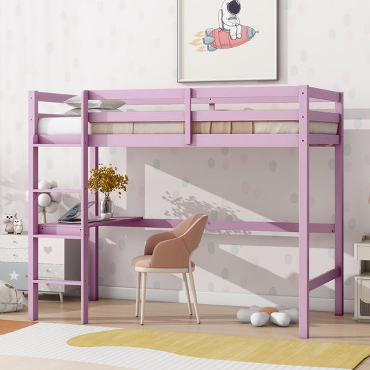 Yiekholo Pink Twin loft Bunk Bed