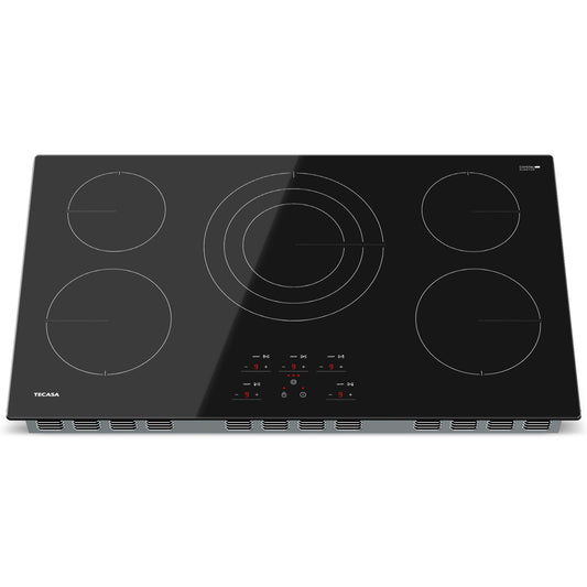 Tecasa (Radiant)Electric Ceramic Cooktop,9000W Built-In Stove Top 36-in 5 burners Smooth surface Black Electric Cooktop