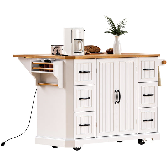 Damerin Black Wood Base with Wood Wood Top Rolling Kitchen Island ( 29.75-in x 55.5-in x 36-in )