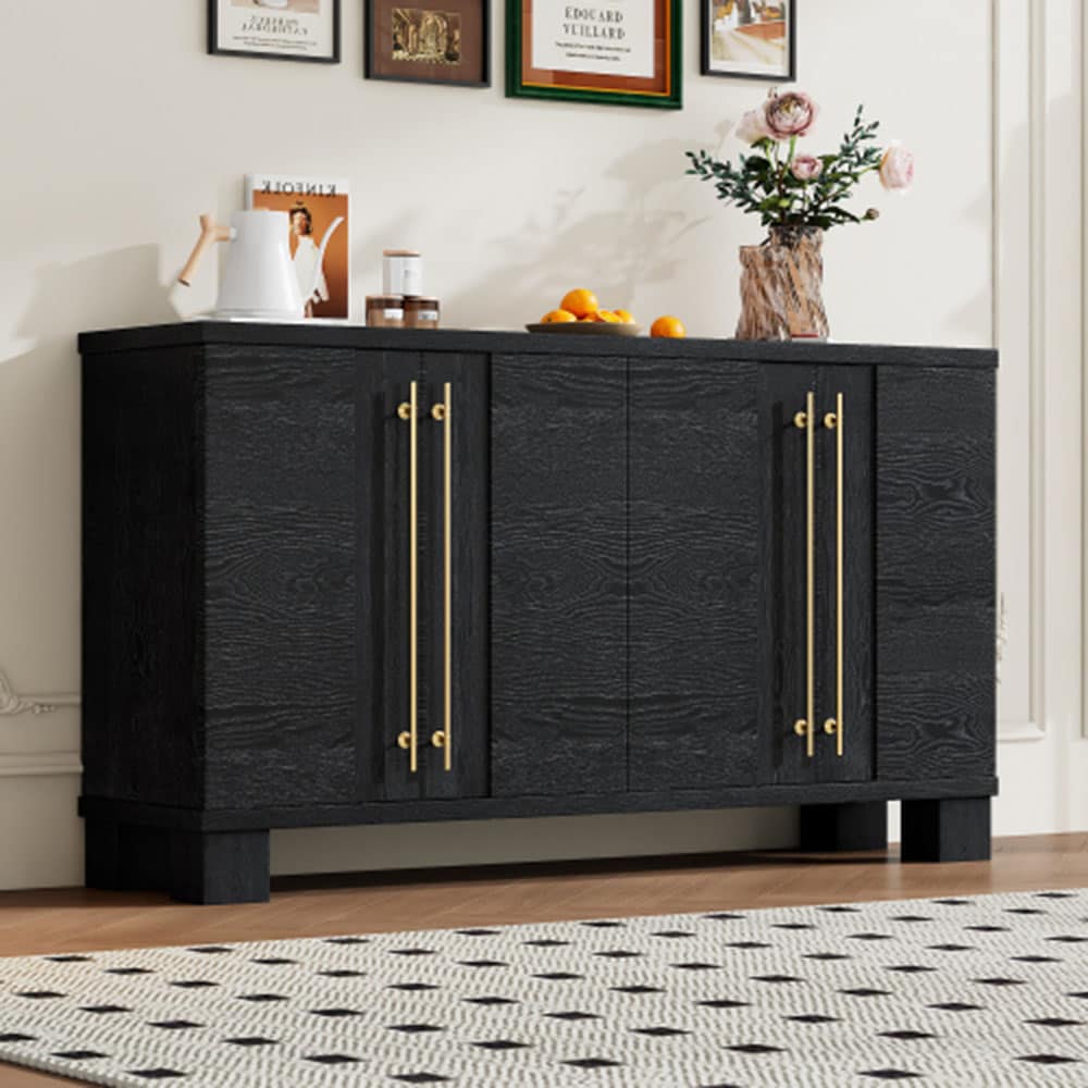 Oaks Decor Storage Cabinet Sideboard Contemporary/Modern Black Sideboard