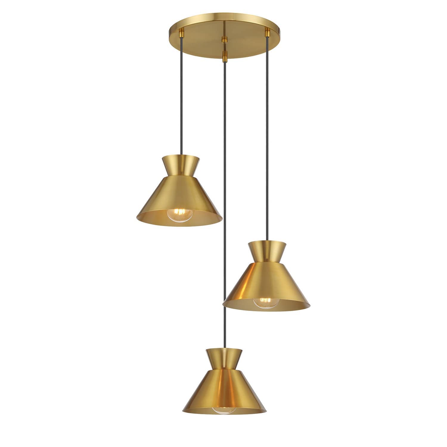 Trade Winds Lighting Multi-Point Chandelier in Natural Brass