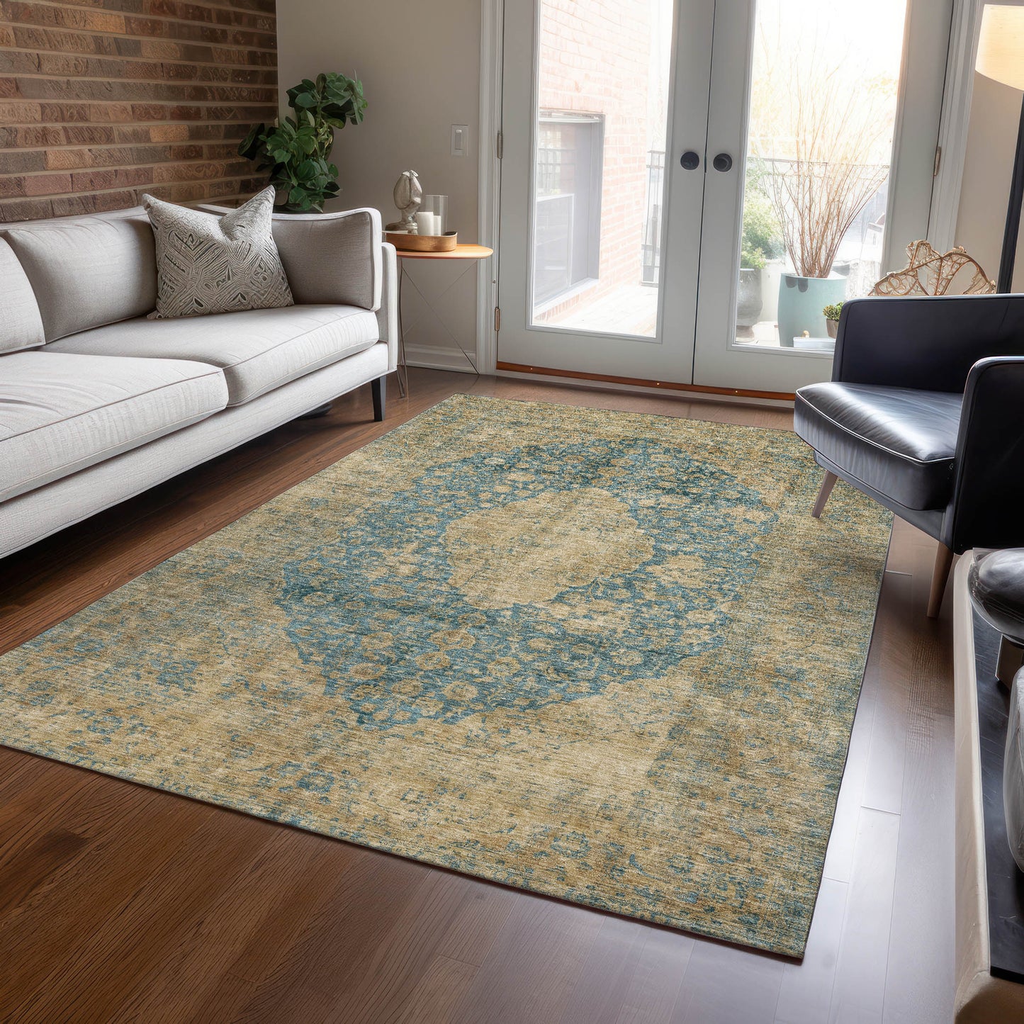 Addison Rugs Chantille ACN1657BU 8 x 10 (ft) Loomed Blue Rectangular Indoor/Outdoor Machine washable Pet Friendly Area rug