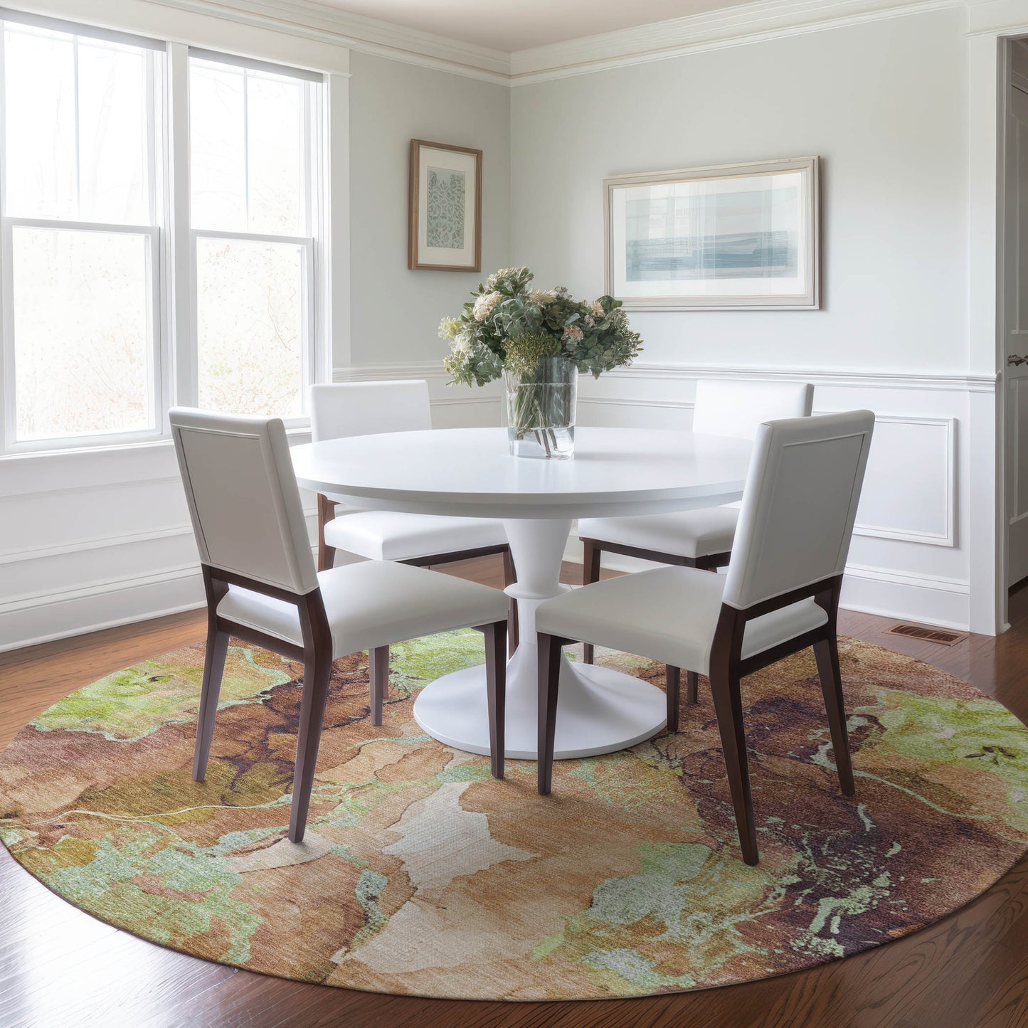 Addison Rugs Chantille ACN1785MO 8 x 8 (ft) Loomed Mocha Round Indoor/Outdoor Machine washable Pet Friendly Area rug