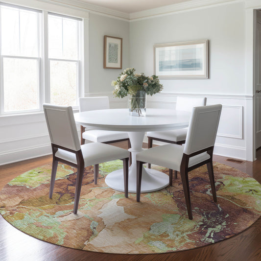 Addison Rugs Chantille ACN1785MO 8 x 8 (ft) Loomed Mocha Round Indoor/Outdoor Machine washable Pet Friendly Area rug