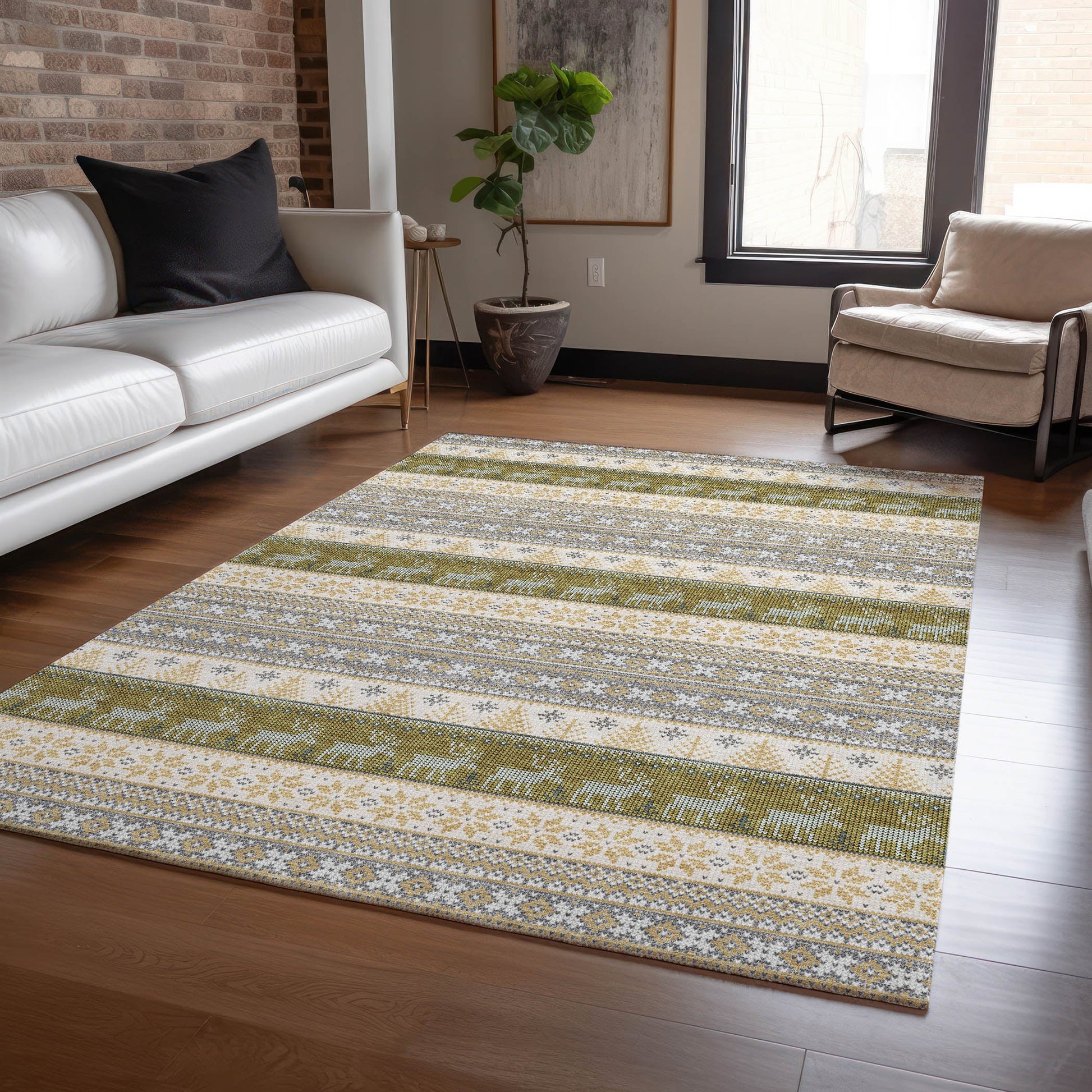 Addison Rugs Chantille ACN1818GY 9 x 12 (ft) Loomed Gray Rectangular Indoor/Outdoor Machine washable Pet Friendly Area rug