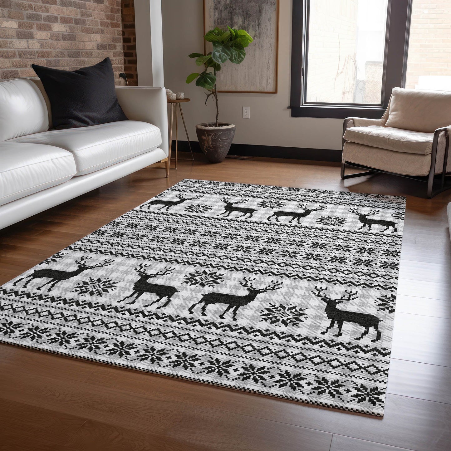 Addison Rugs Chantille ACN1820SV 8 x 10 (ft) Loomed Silver Rectangular Indoor/Outdoor Machine washable Pet Friendly Area rug
