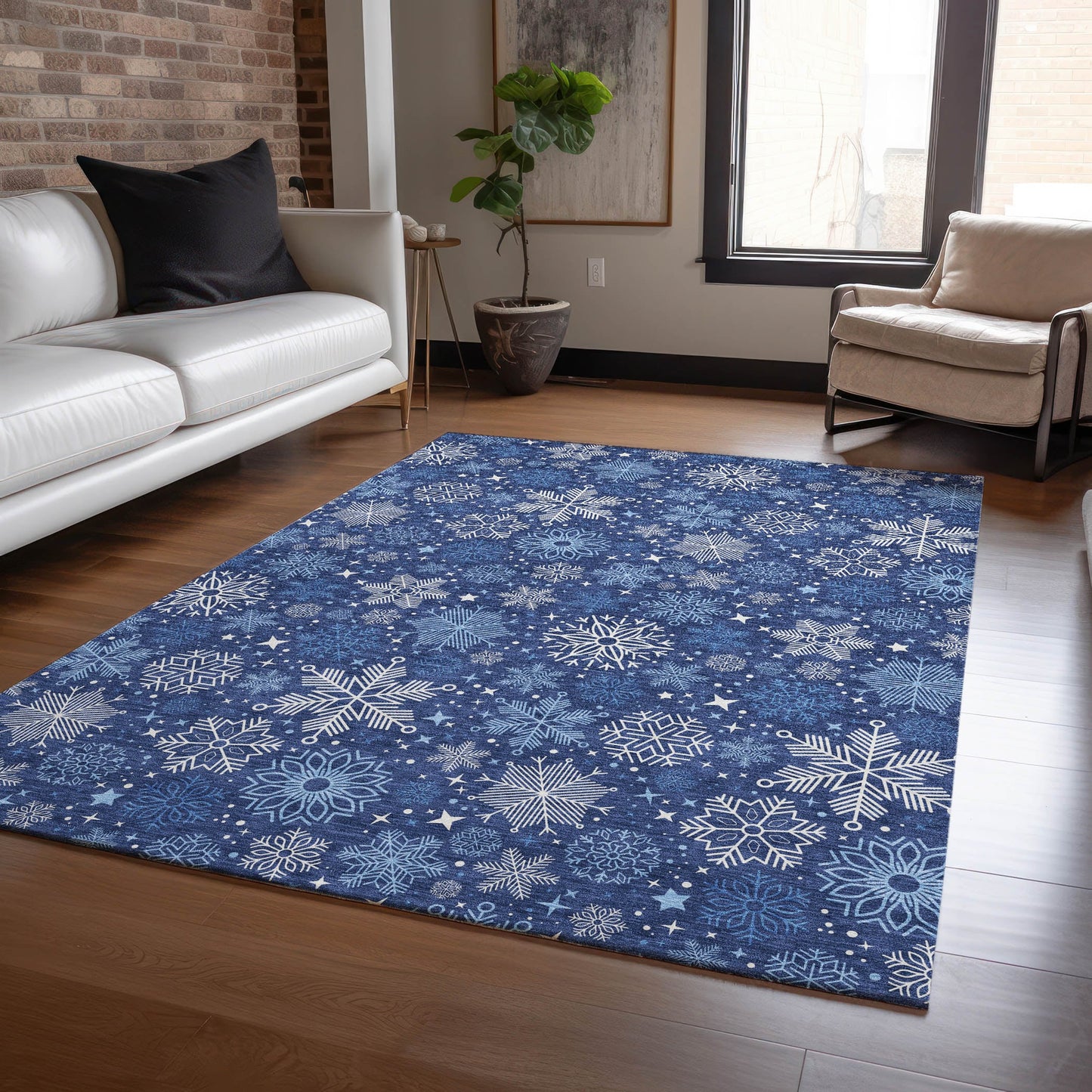 Addison Rugs Chantille ACN1823NA 8 x 10 (ft) Loomed Navy Rectangular Indoor/Outdoor Machine washable Pet Friendly Area rug