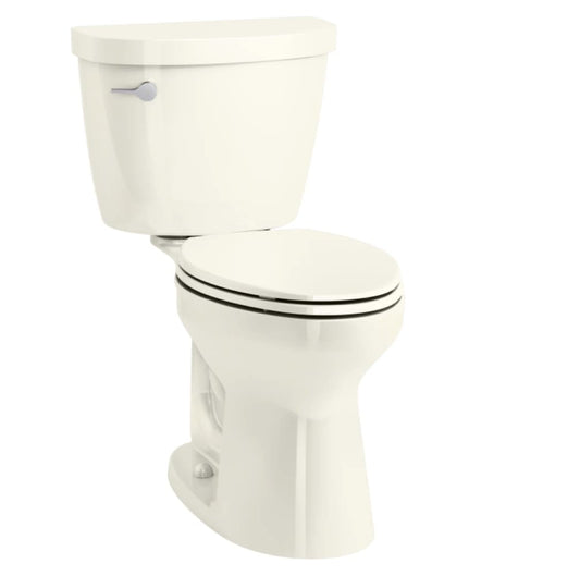 KOHLER Cimarron Biscuit Elongated Standard height 12-in Rough-In WaterSense 1.28 GPF 2-piece Toilet