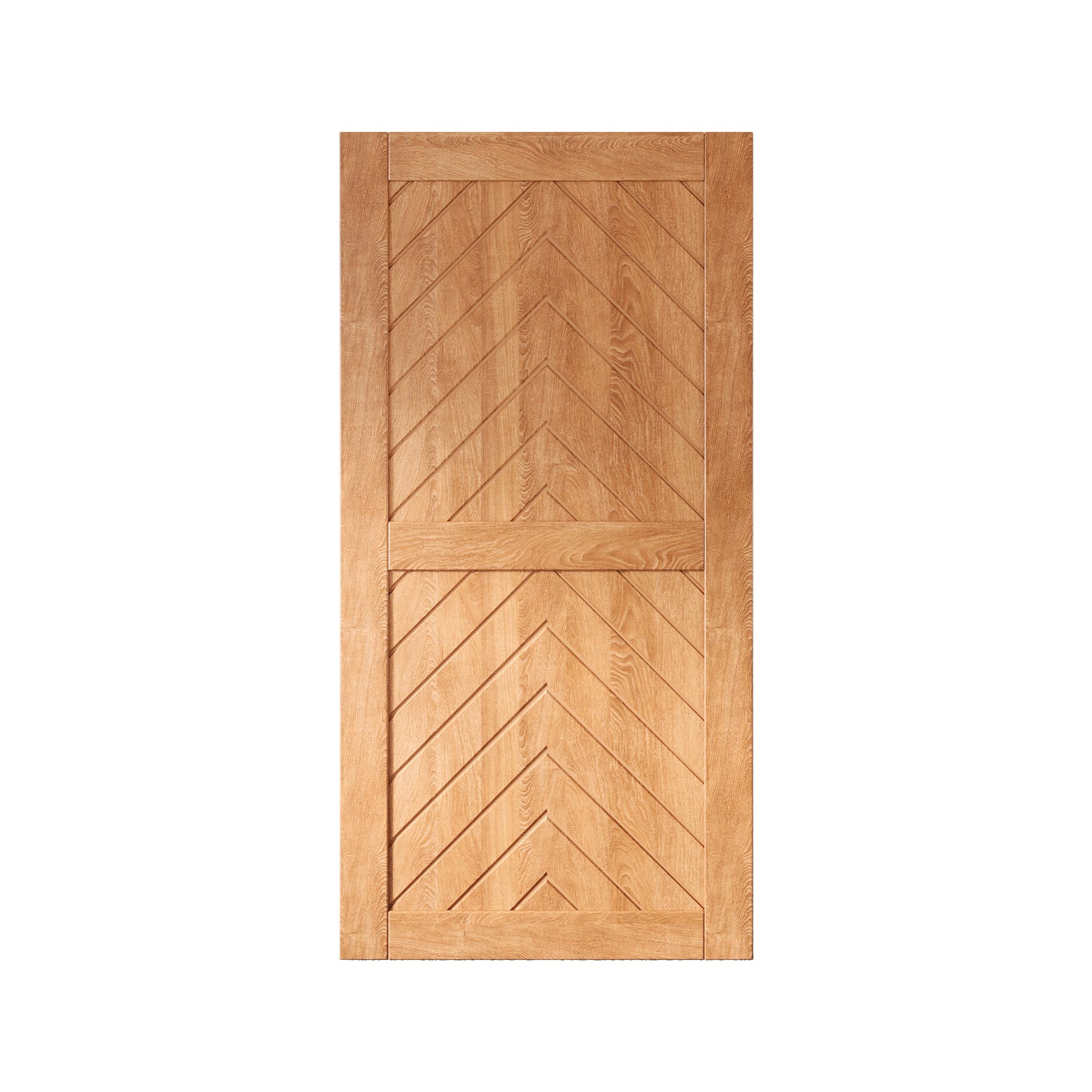 HOMACER 40-in x 80-in Early American Herringbone Pine Wood Solid core Single Barn Door (Hardware Not Included)