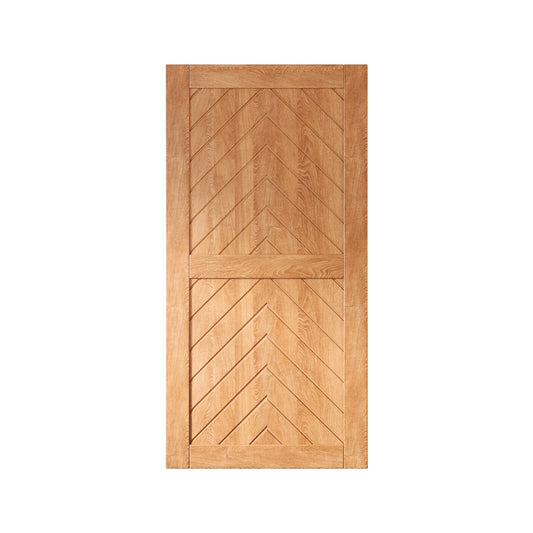 HOMACER 40-in x 80-in Early American Herringbone Pine Wood Solid core Single Barn Door (Hardware Not Included)