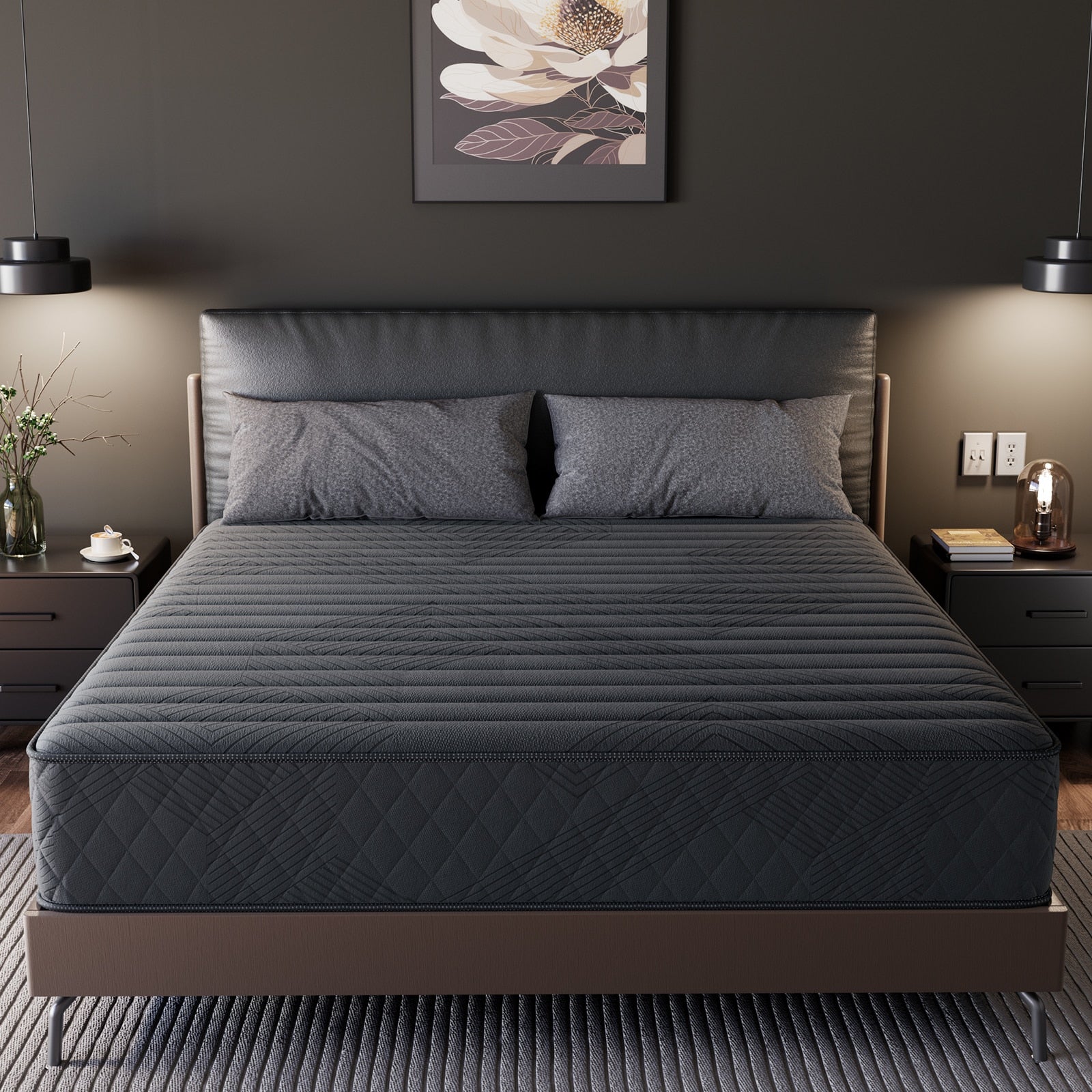 Ifluous 10-in Medium Full Hybrid Memory Foam/Coil Blend Mattress in a Box with Boxspring Included