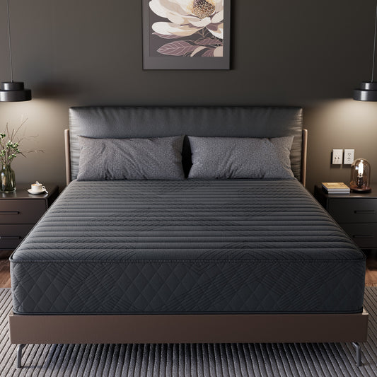 Ifluous 10-in Medium Full Hybrid Memory Foam/Coil Blend Mattress in a Box with Boxspring Included