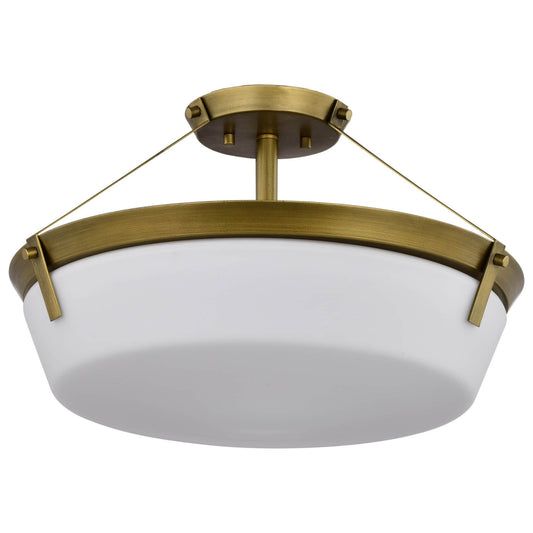 Nuvo Lighting Rowen 4 - Light Natural Brass Brass Traditional Steel Flush Mount Light
