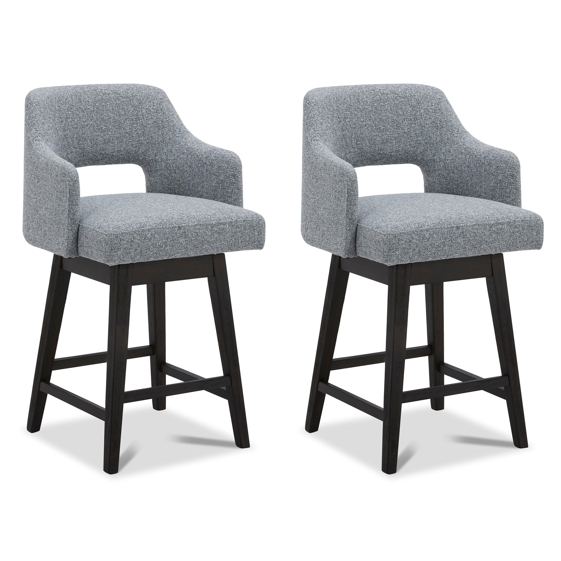 Circle 55 Grayï¼ˆMulti-Coloredï¼‰ 26-in H Counter height Upholstered Swivel Wood Bar Stool 2 -Pack