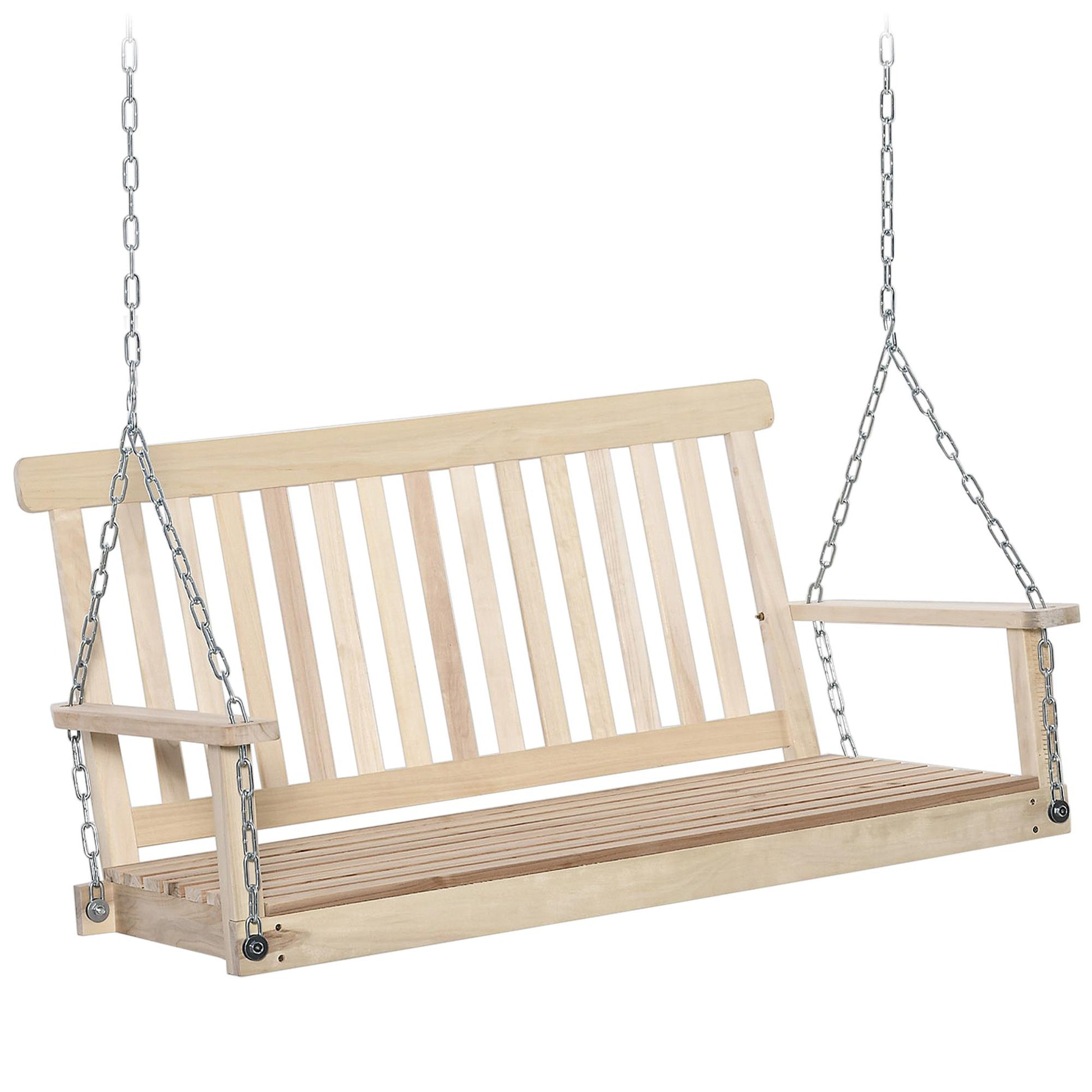 Bayfeve Hanging Porch Swing 2 -person Natural Outdoor Swing