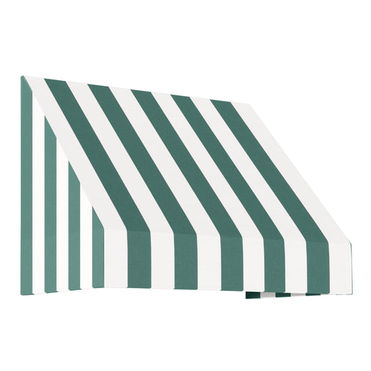 Awntech New Yorker 40.5-in Wide x 24-in Projection x 31-in Height Fabric Forest/White Stripe Striped Fixed Window/Door Awning