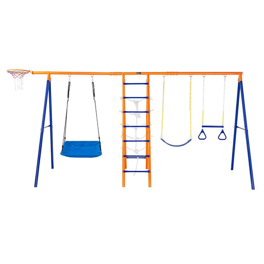 Runesay Swing Sets Blue and Orange Metal Rope Swing