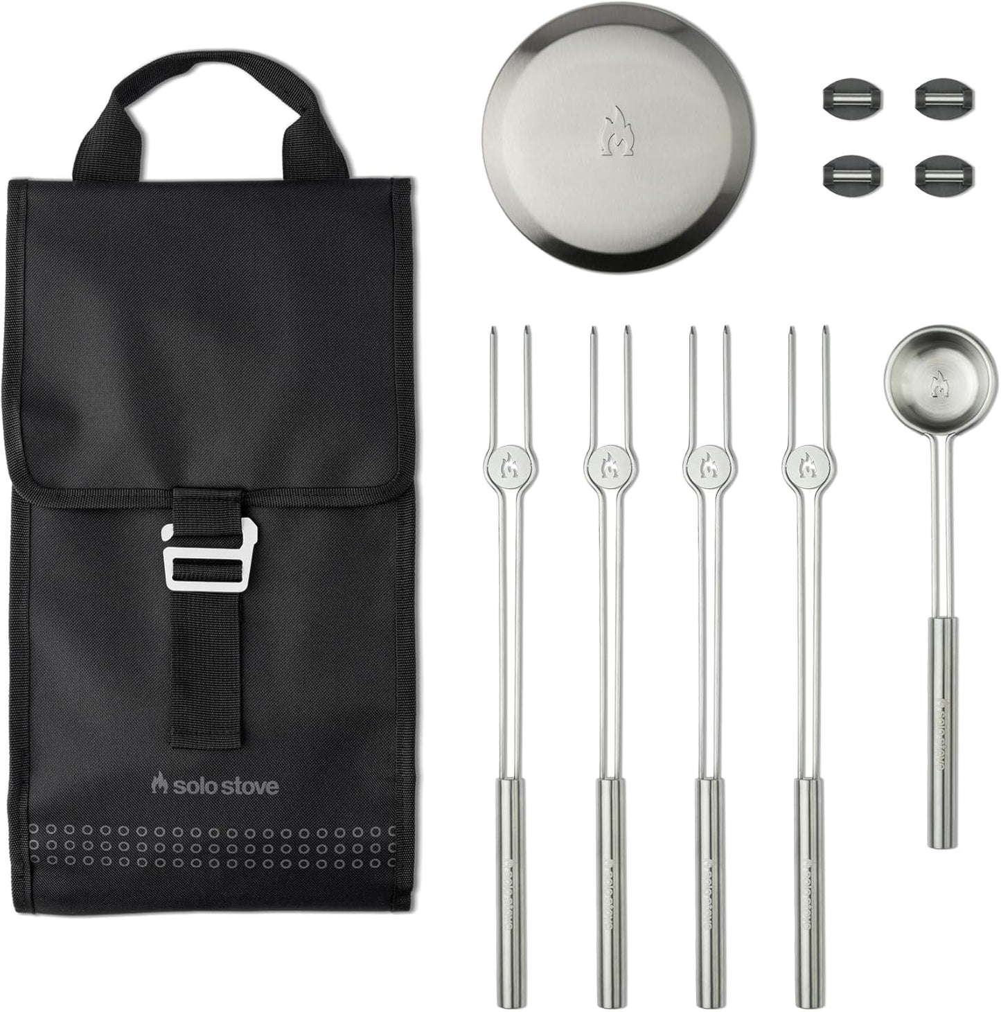 Solo Stove Mesa Accessory Pack | Incl. 4 Stainless Steel Mini Sticks + Stick Rests, Pellet Scoop, Mesa Lid, Carry Case, Accessories for Outdoor Fire Pit, 8.8 x 16 in, 2.5 lbs