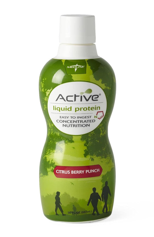 Medline Active Liquid Protein, Citrus Berry Punch, 30-oz, 15-g Protein (Pack of 4)