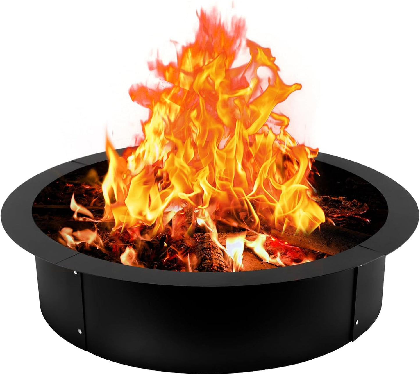 OUKIDR Fire Pit Ring, Heavy Duty Steel Fire Ring Insert DIY Campfire Liner, Smokeless Fire Pit 45-Inch Outer\/39-Inch Inner Diameter for Camping Outdoors, Backyard Garden