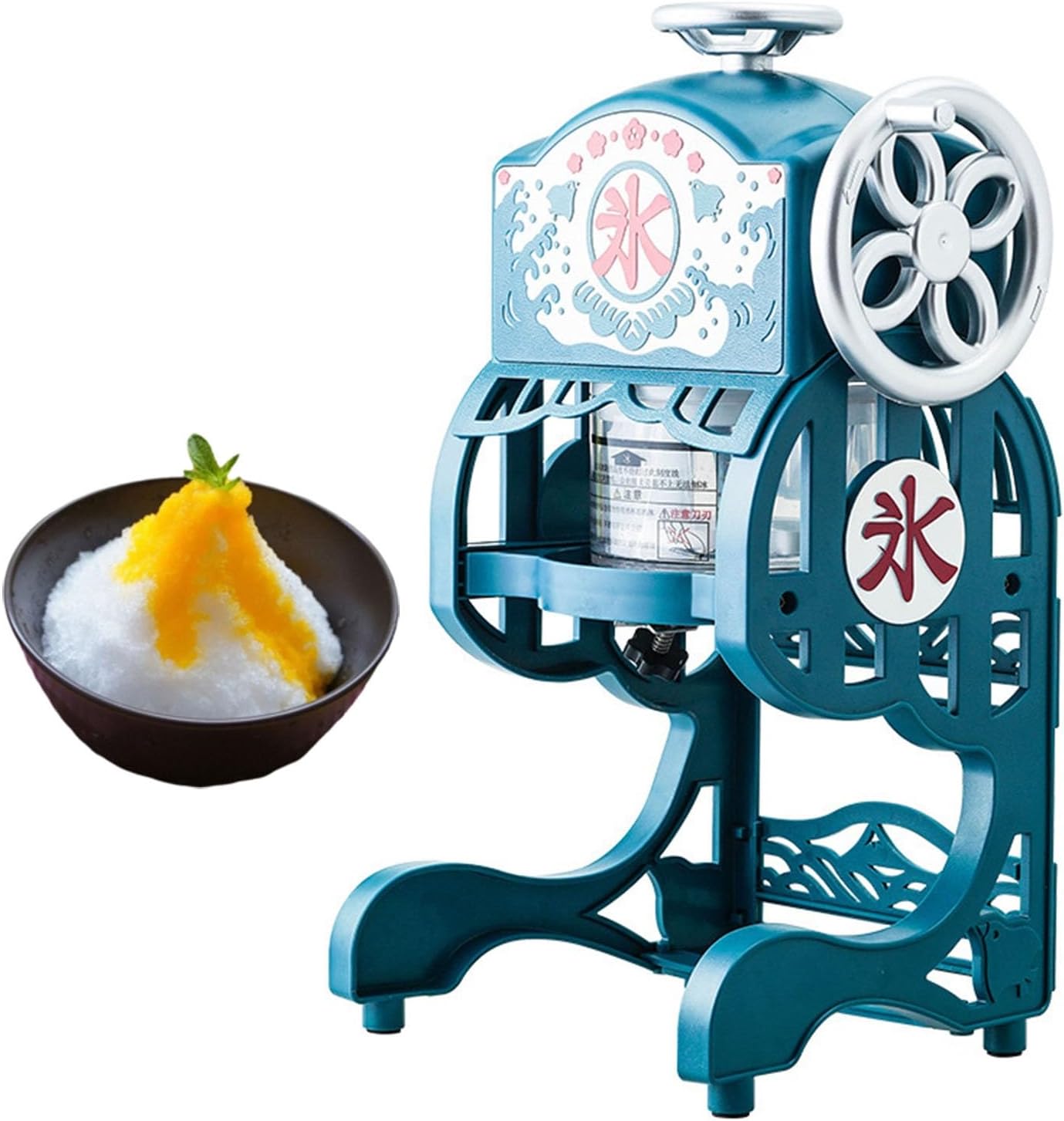 Electric Ice Shaver Machine Adjustable Texture Stainless Steel Blade for Snow Cones Slush Smoothies Compact with 2 Ice Cups