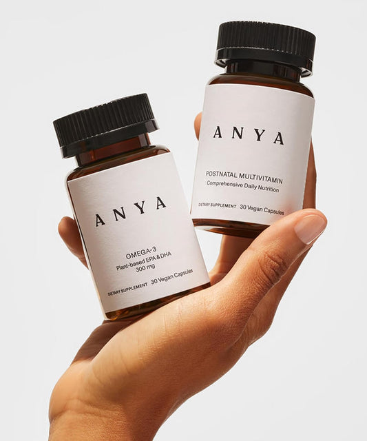 ANYA Postnatal Vitamin Bundle \u2013 Postpartum Multivitamin with Vitamins C, D, B12, Zinc & Omega-3 with DHA and EPA Supplement for Breastfeeding, Lactation, and Hair Loss \u2013 Vegan, Non-GMO, Gluten-Free