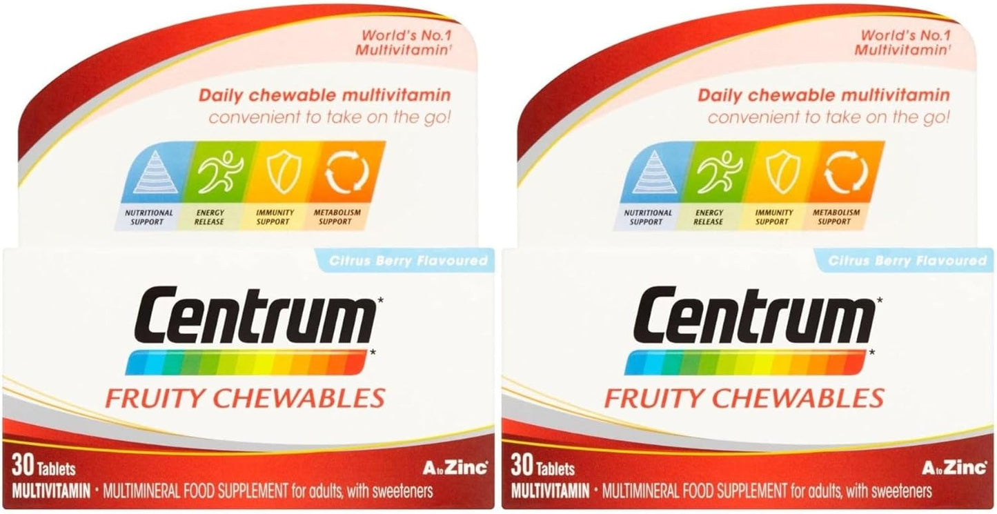 Fruity Chewables Tablets, 30 Chewable Tablets, (PACK OF 2)