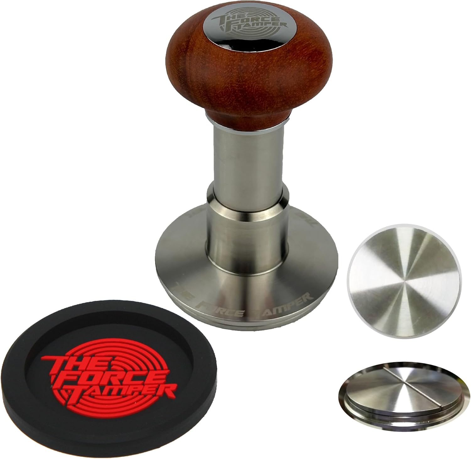 KuGuo The Force Tamper - Automatic Impact Coffee Tamper - Adjustable Const Pressure and Autoleveling Flat-Distribute Set (Jelly, 58.35mm)