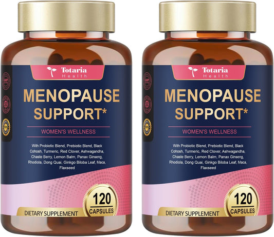 (2 Packs) 40-in-1 Menopause Supplements for Women, Multibenefit & Complete Black Cohosh for Hot Flashes, Night Sweats & Hormone Balance, w\/ Probiotics, DIM, Vitex, Dong Quai, Red Clover and More