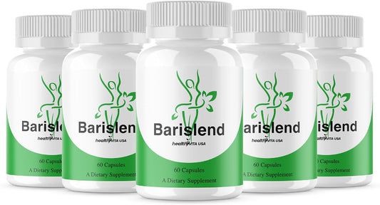 (5 Pack) Barislend Capsules, Official Barislend Pills Supplement Support, Barislend Advanced Formula, Barislend All Natural Vitamin Energy Overall Health Support, 5 Month Supply (300 Capsules)