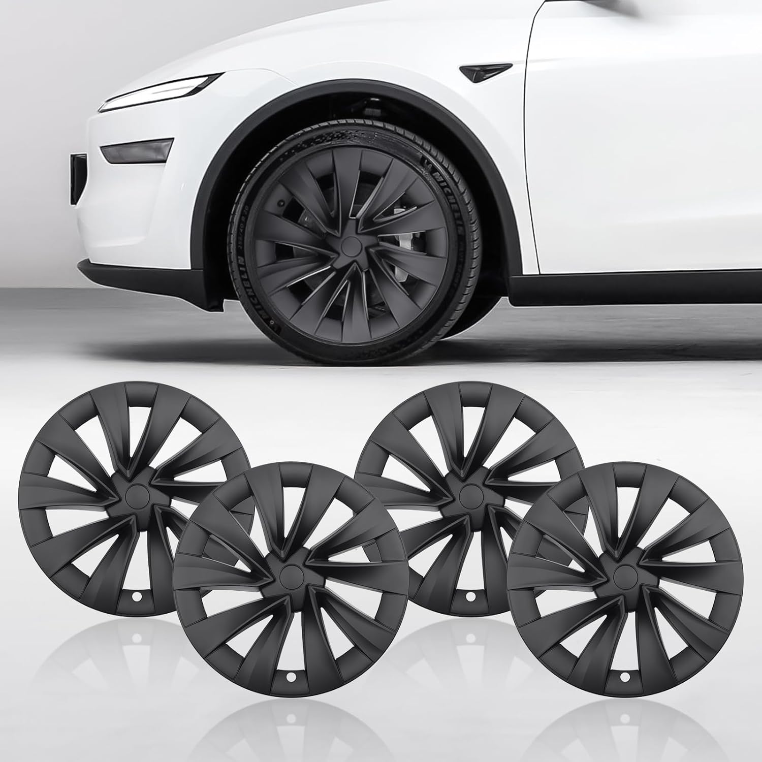 Klutchtech Model Y Wheel Covers 20 inch Juniper Helix 2.0 2025 2026, 20" Matte Black Wheel Protector Compatible with Tesla Model Y Accessories 2025 2026 (Refreshed Juniper Only)