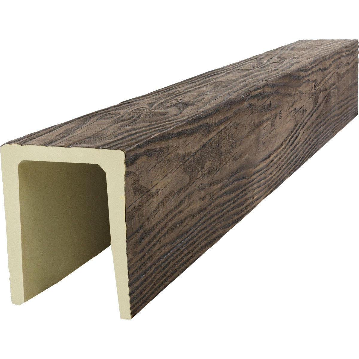 Ekena Millwork 1-in x 3-1/2-in x 16-ft Kona Brown Finished Urethane U-Shaped Decorative Beam