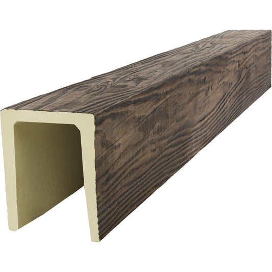 Ekena Millwork 1-in x 3-1/2-in x 16-ft Kona Brown Finished Urethane U-Shaped Decorative Beam