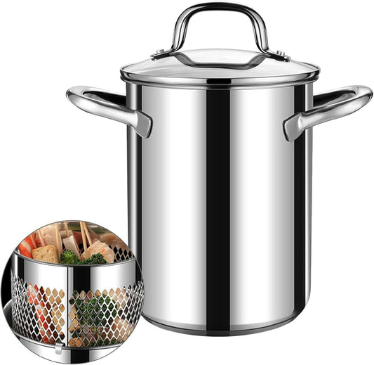 Kitchen Frying Pot, Stainless Steel Kitchen Fryer 304 with A Multi -Causted Tempura Fryer, Cooking Tools for Fried Chicken