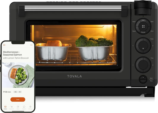 Tovala Smart Oven Pro, 6-in-1 Countertop Convection Oven - Steam, Toast, Air Fry, Bake, Broil, and Reheat - Smartphone Control Steam & Air Fryer Oven Combo