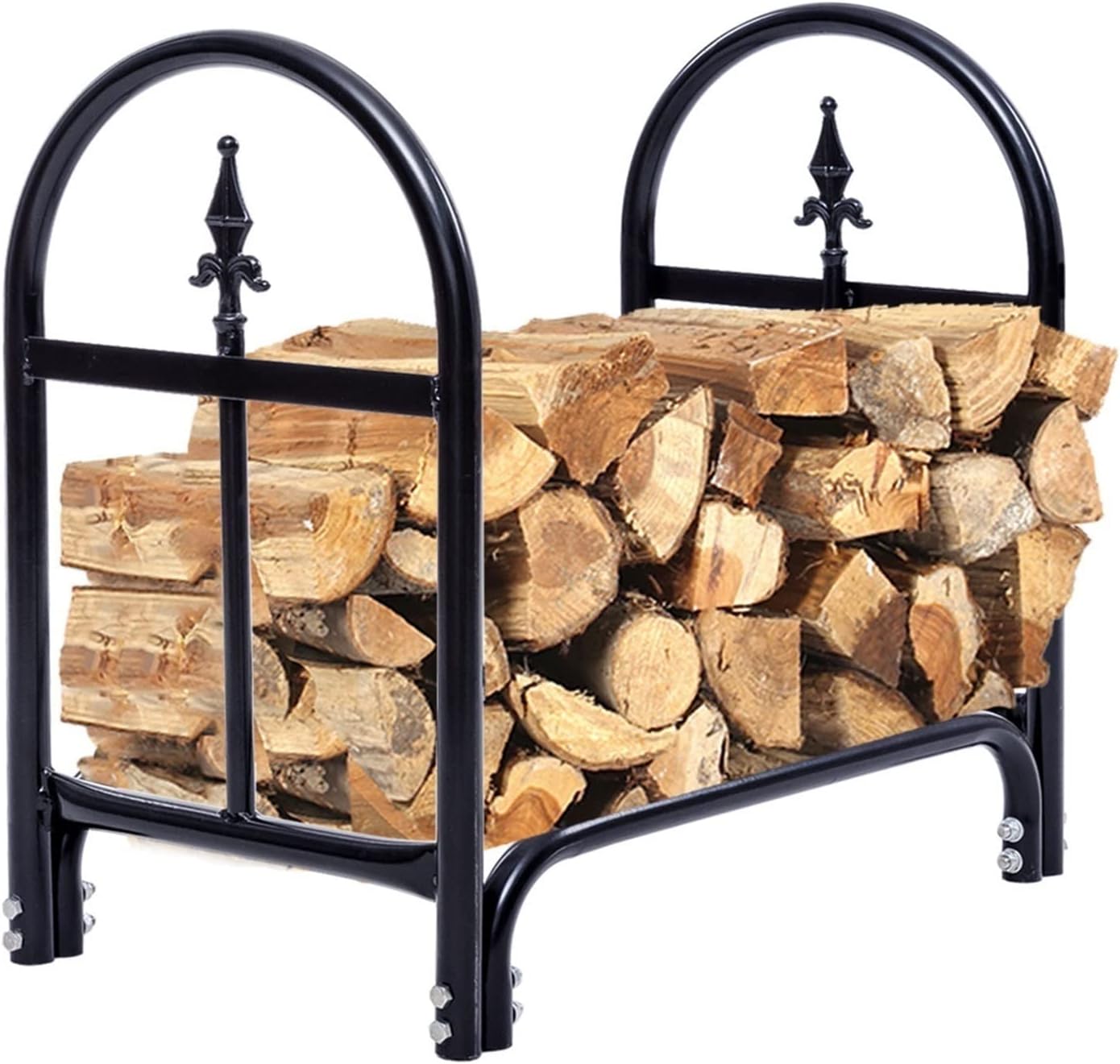 Outdoor Firewood Rack Firewood Holder Heavy Duty Logs Storage Metal Wood Rack Indoor Outdoor Lumber Log Store Wood Log Holder.