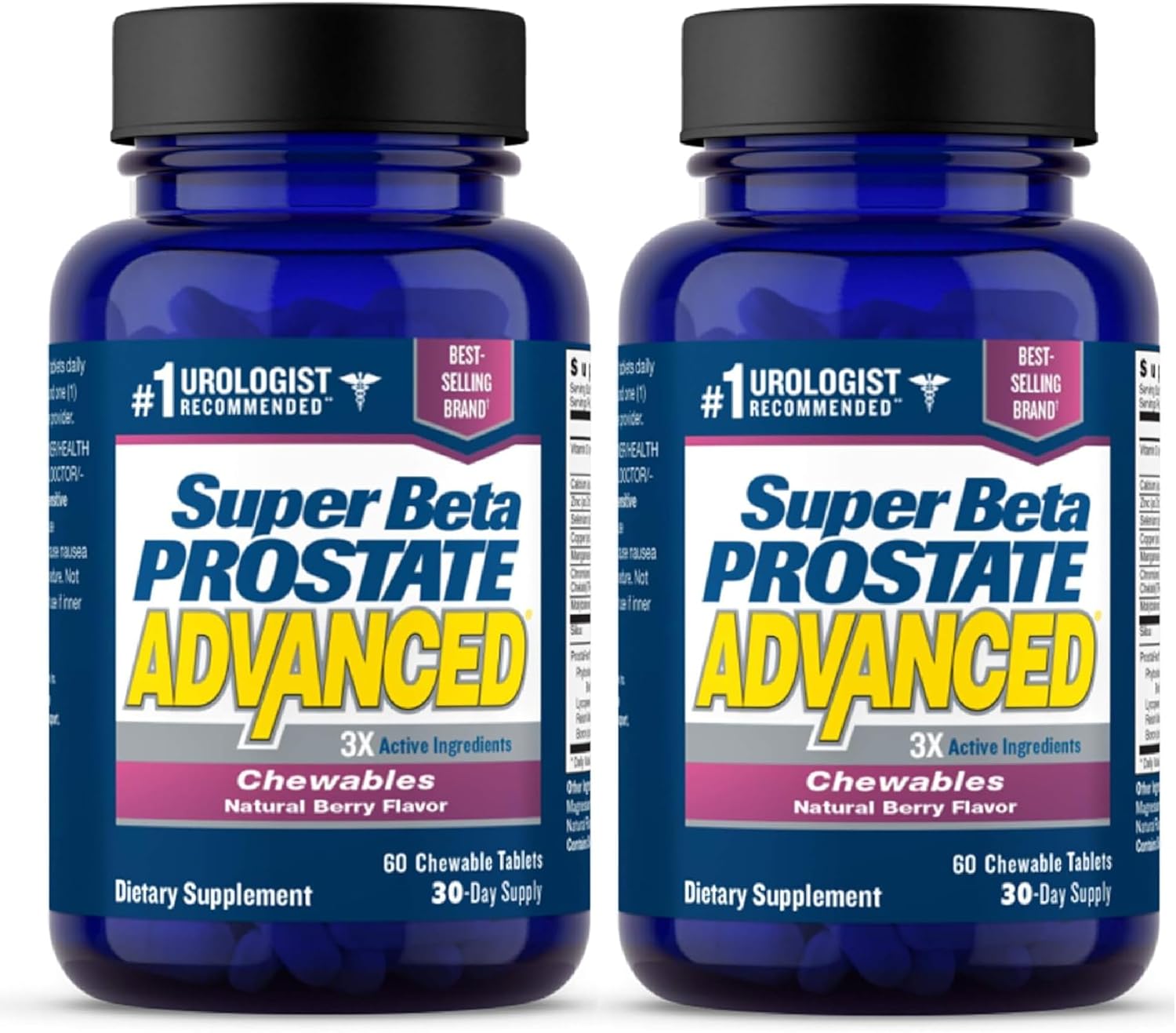 SUPER BETA PROSTATE Advanced Chewables - Prostate Support Supplement for Men's Health (120 Chews, 2-Pack)