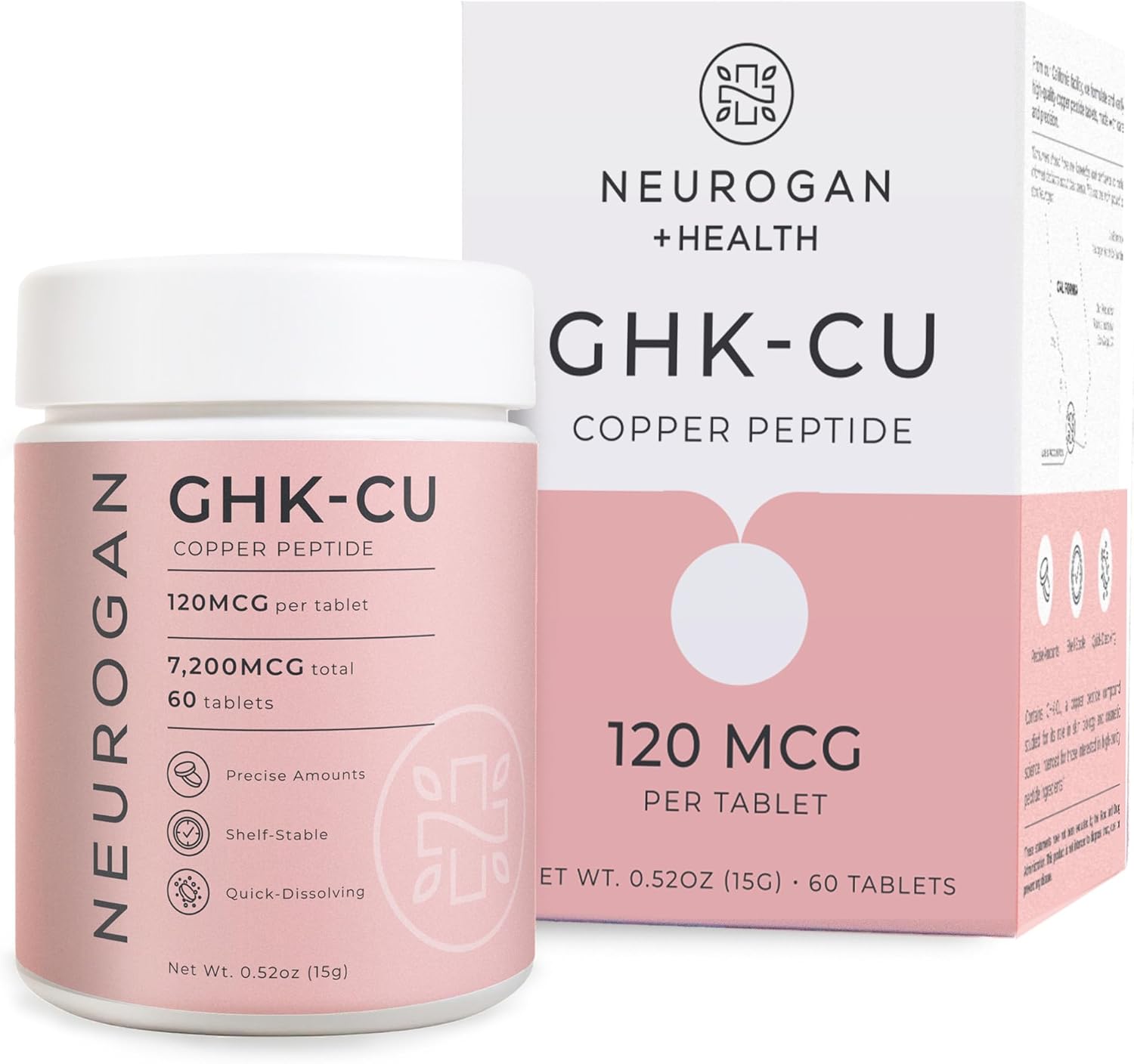 Neurogan Copper Peptide Tablets, 120 MCG/Tablet, 7200 MCG Total, 60ct