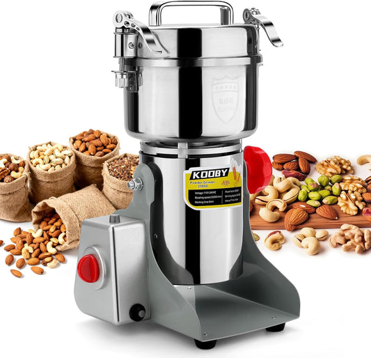 2500G Electric Grain Grinder Mill, 3500W Swing-Type 304 Dry Cereals Pulverizer Makes Dry Goods, Spices, Coffee, Pepper, Etc., Commercial 110V High-speed Superfine Machine (2500G Swing Type)