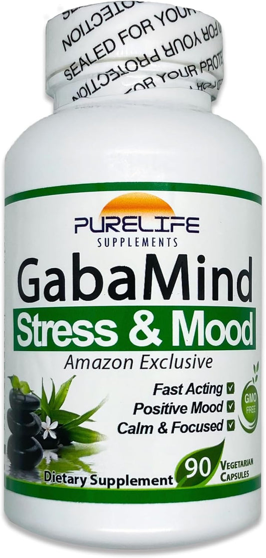 purelife GabaMind – [Amazon Exclusive] Original Formula. GMO Free and Vegetarian (90 Capsules)