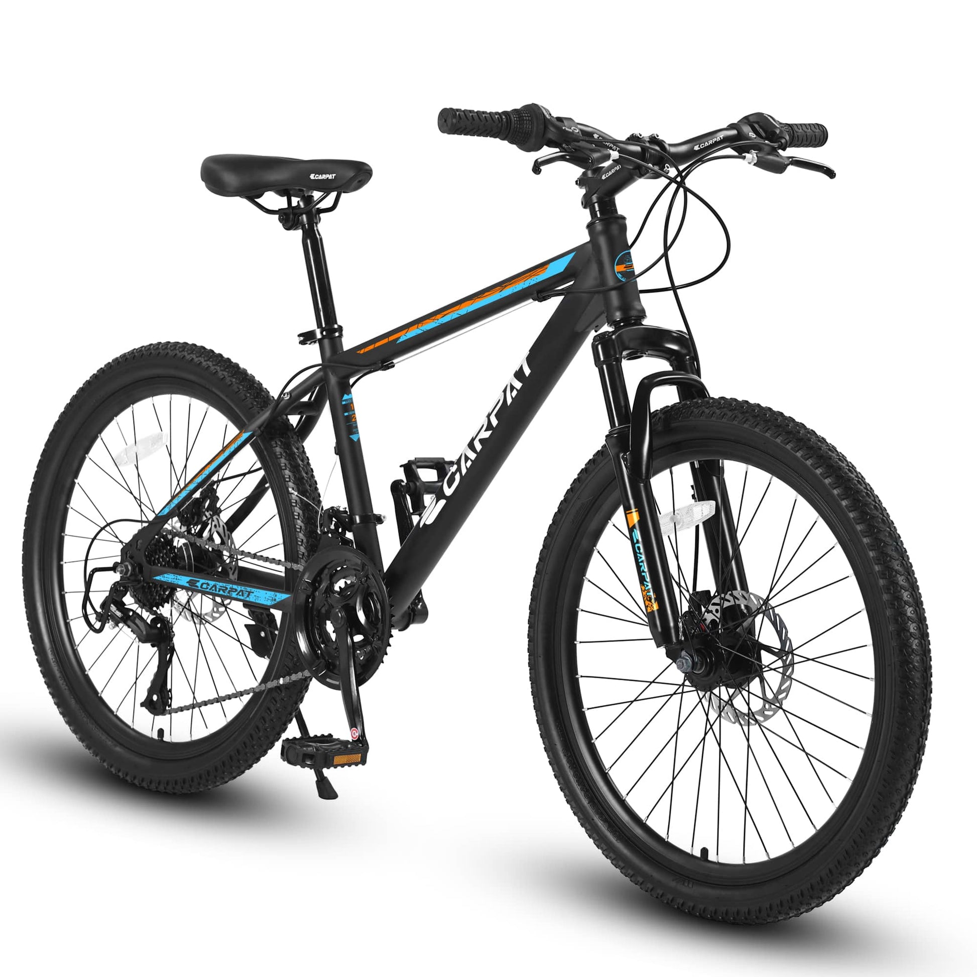 Vynxaria  Black and Blue 26 Inch Mountain Bicycle with 21 Speed Gears