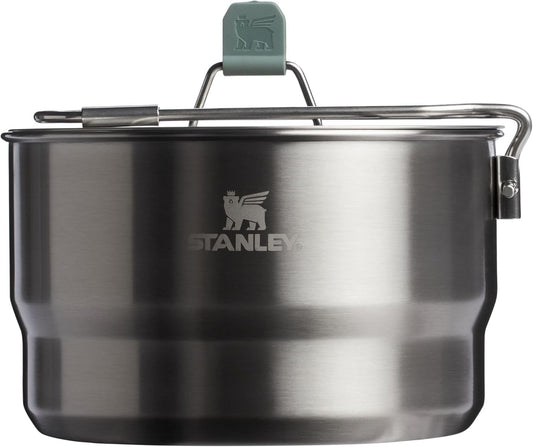 Stanley Wildfare Go 14-Piece Stainless Steel Prep & Cook Set | 1.65 qt Saucepan with Fold & Lock Handle | Bowls, Utensils, Cutting Board | Camping Essentials for Your Camp Kitchen | BPA-Free