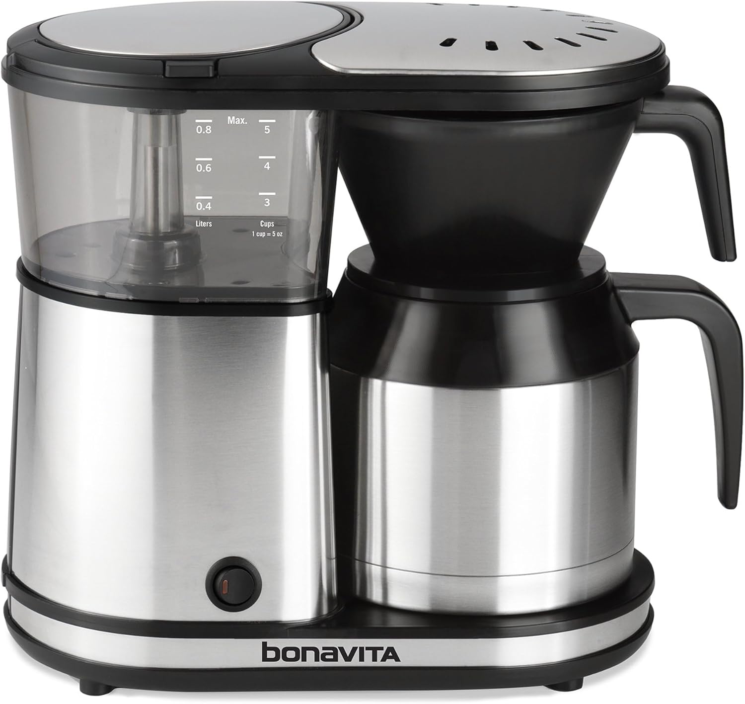 Bonavita 5 Cup Drip Coffee Maker Machine, One-Touch Pour Over, Auto Pause Brewing with Stainless Steel Double Wall Thermal Carafe, SCA Certified, Dishwasher Safe, BV1500TS