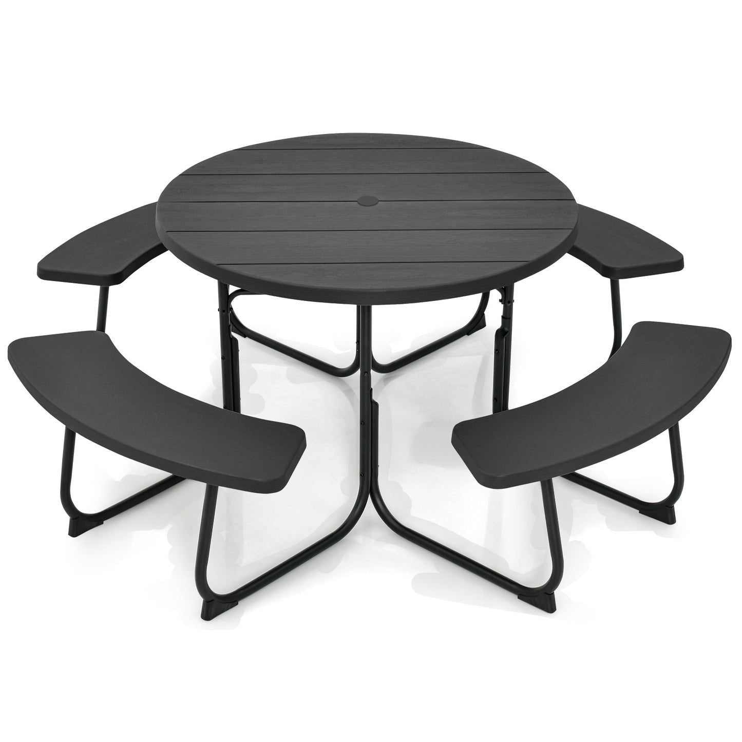  43-in Black Plastic Round Picnic Table