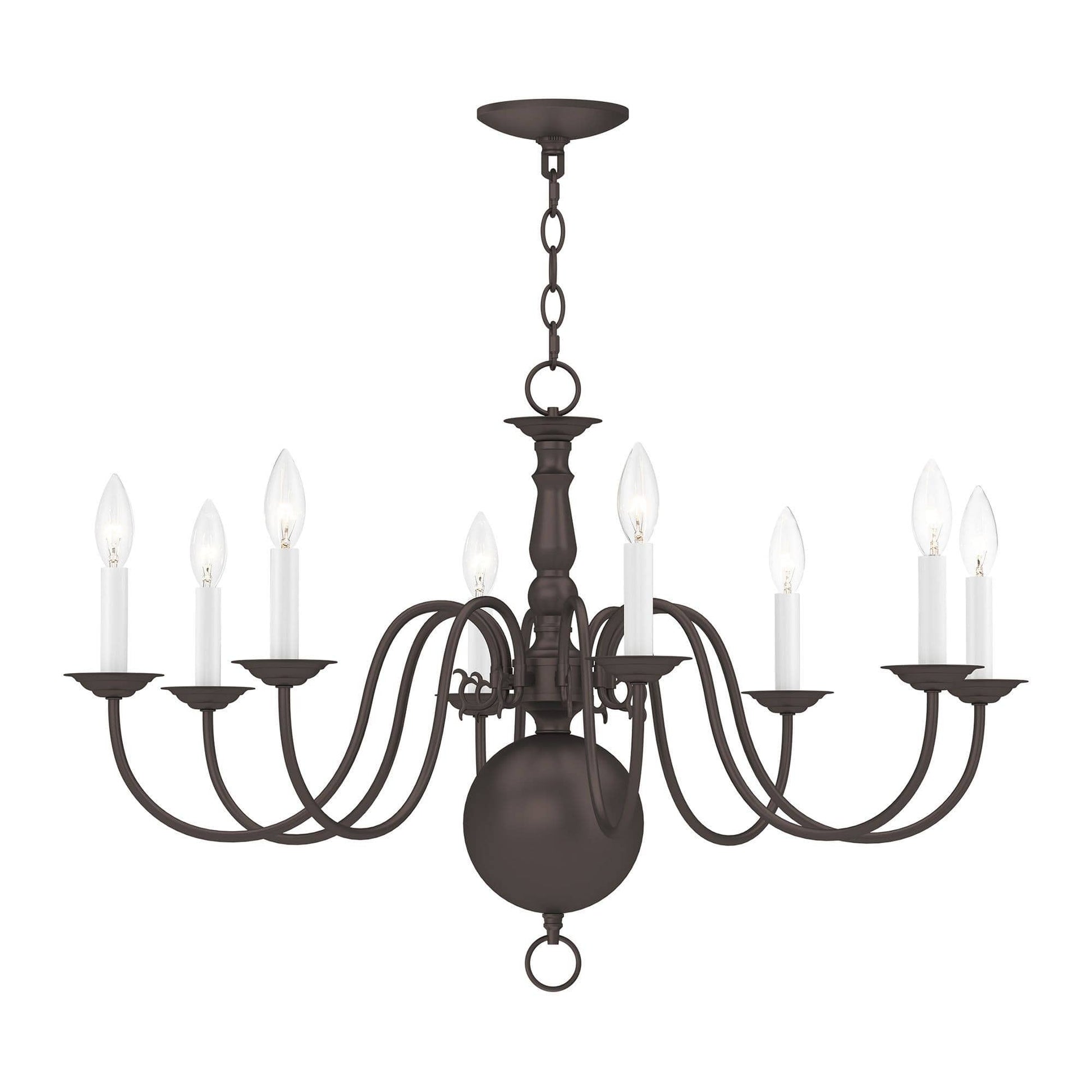 Livex Lighting Williamsburgh 8 - Light -Traditional Bronze /  Bronze / Dark Brown Steel Chandelier